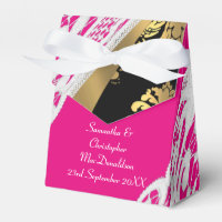 Mariage en dentelle blanche rose noir et or damass