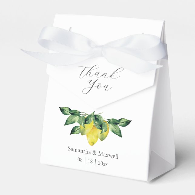 Ballotins Mariage Favor Boîtes Dusty Bleu Botaniques (Verso)