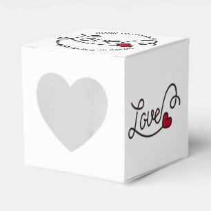 Ballotins Mariage Favor Love Red Heart Typographie Art