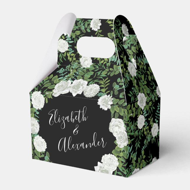 Ballotins Mariage Fleur Rose Noir et Blanc (Verso)