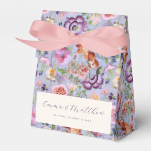 Ballotins Mariage Fleurs Brodées Violettes