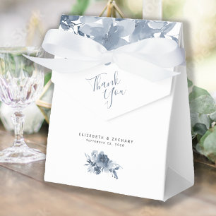 Ballotins Mariage Floral Aquarelle Bleu Poussiéreux