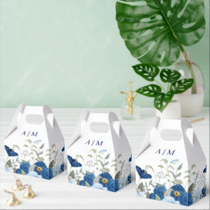 Ballotins Mariage floral aquarelle bleu vintage