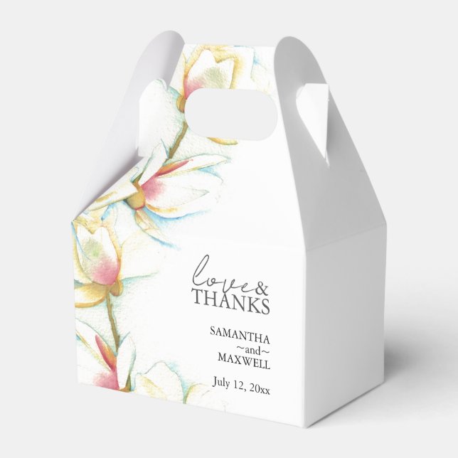 Ballotins Mariage Floral Blanc Favoriser Boîtes Personnalisé (Verso)