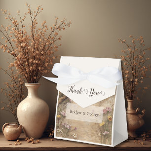 Ballotins Mariage Floral Bohème en Bois Rustique