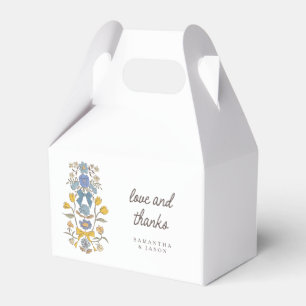 Ballotins Mariage Floral Bows bleu et jaune