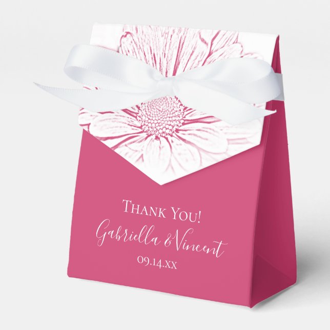 Ballotins Mariage floral, effet marguerite rose (Verso)