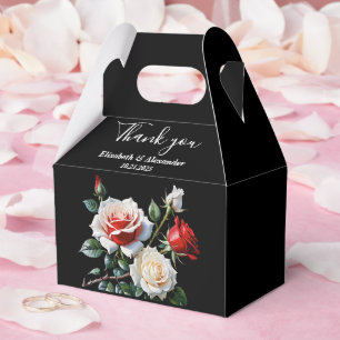 Ballotins Mariage floral rose rose foncé