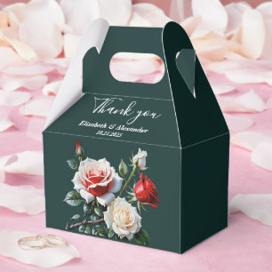 Ballotins Mariage floral rose rose foncé