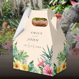 Ballotins Mariage Floral Tropical Aquarelle Pêche