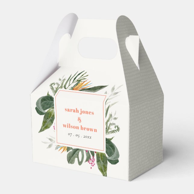 Ballotins Mariage floral tropical vibrant Peach Blush Boho (Verso)