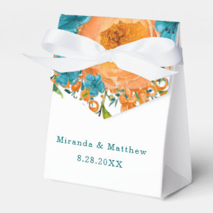 Ballotins Mariage Floral turquoise Et Orange