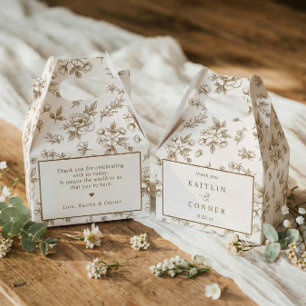 Ballotins Mariage français floral victorien marron vintage