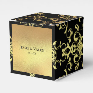 Ballotins Mariage gothique au tourbillon d'or et de noir