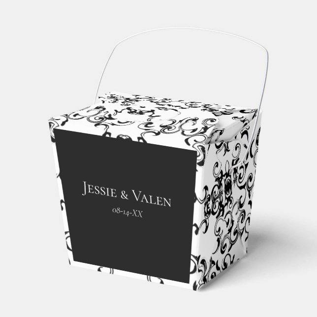 Ballotins Mariage gothique noir blanc (Verso)