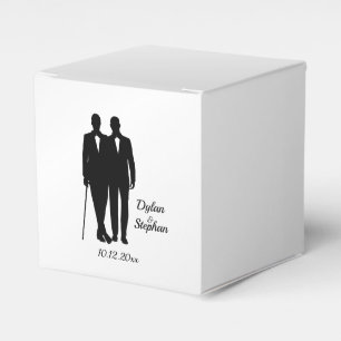 Ballotins Mariage gris argenté avec des noms et des dates