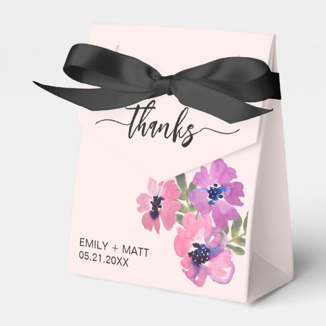 Ballotins Mariage Merci Chic rose Floral Ballotin (Verso)