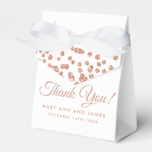 Ballotins Mariage Merci Rose or Parties scintillant Confetti