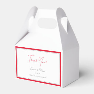 Ballotins Mariage Minimaliste Bordure Rouge Cerise Clair