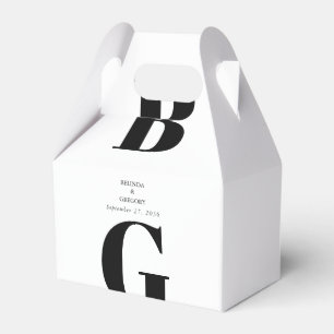 Ballotins Mariage minimaliste moderne noir et blanc