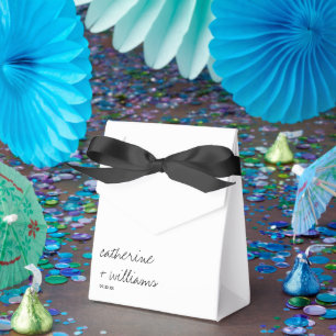 Ballotins Mariage minimaliste moderne noir et blanc écriture
