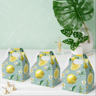 Ballotins Mariage moderne citron bleu floral script shower d