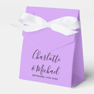 Ballotins Mariage moderne lilas lavande avec écriture de sig