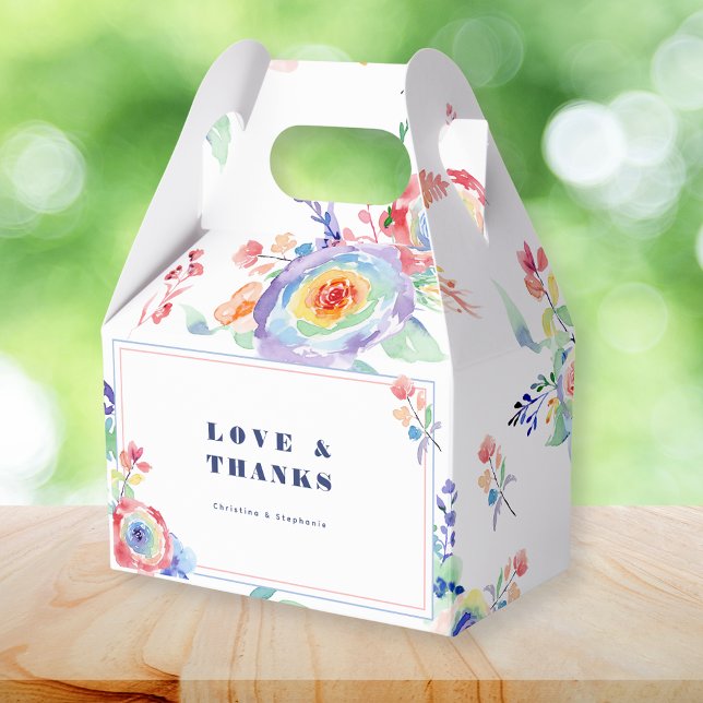 Ballotins Mariage moderne Rainbow Floral LGBTQ (Créateur téléchargé)