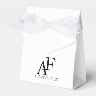 Ballotins Mariage Monogram noir et blanc Elegant invité