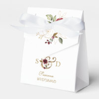 Mariage Monogramme Fleurs Or Bourgogne Caprice