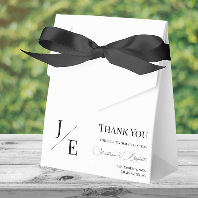 Ballotins Mariage monogramme minimal | BLANCHE (Minimalist Monogram Wedding Favor Boxes)