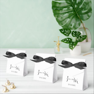 Ballotins Mariage Monogramme Minimaliste Noir & Blanc