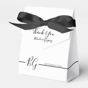 Ballotins Mariage Monogramme minimaliste noir et blanc