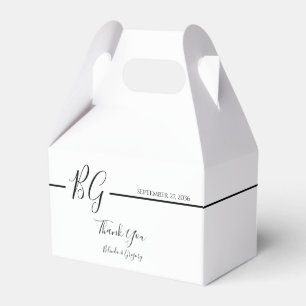 Ballotins Mariage Monogramme minimaliste noir et blanc