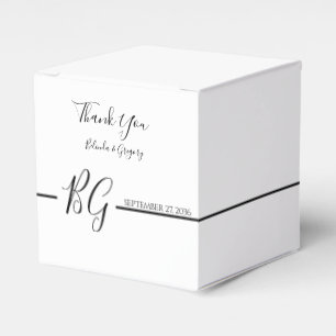 Ballotins Mariage Monogramme minimaliste noir et blanc