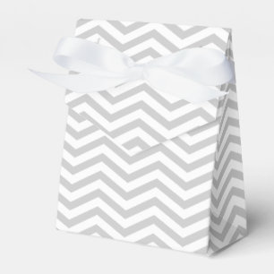 Ballotins Mariage motif du chevron blanc gris