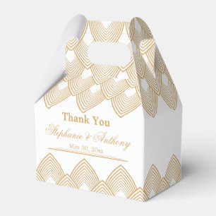 Ballotins Mariage Motif Gold et White Art Déco