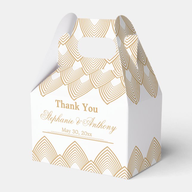 Ballotins Mariage Motif Gold et White Art Déco (Verso)
