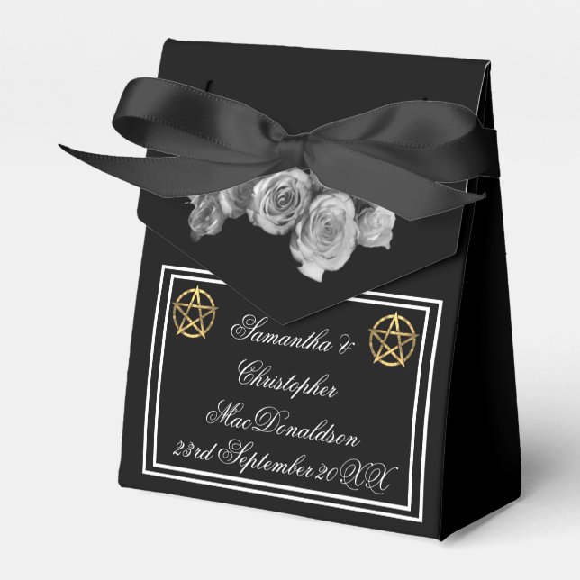 Ballotins Mariage noir pentacle Wiccan (Verso)