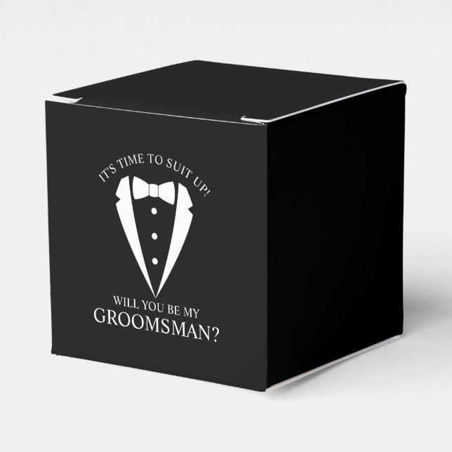 Ballotins Mariage noir Tuxedo Suit Groomsman Proposition (Verso)