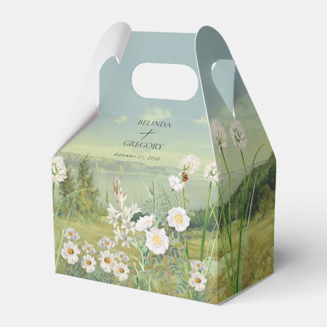 Ballotins Mariage Paysage de montagne Fleur sauvage aquarell (Verso)