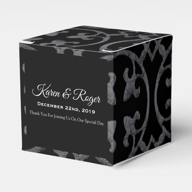 BALLOTINS MARIAGE PERSONNALISÉ NOIR & BLANC FLEUR DE LIS (Verso)