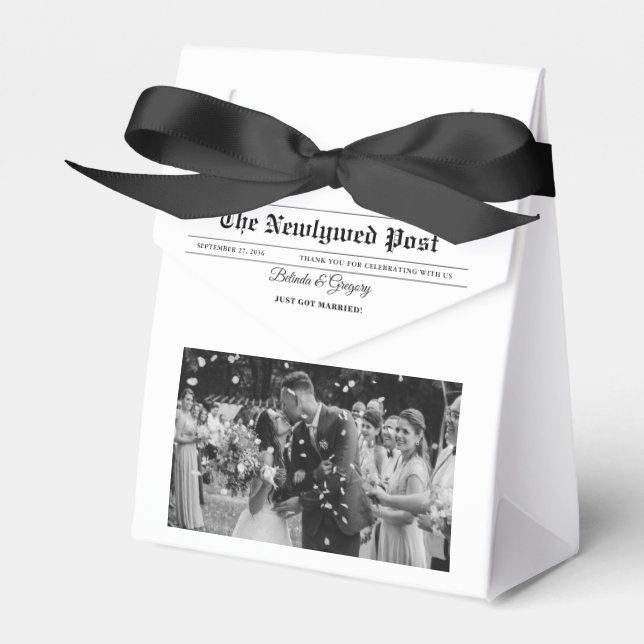Ballotins Mariage photo noir et blanc du journal mariage (Verso)