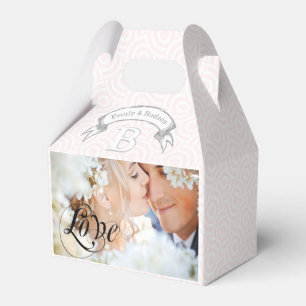 Ballotins Mariage rose Favor Box Vos Photos Monogrammes Noms