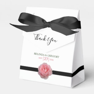 Ballotins Mariage Ruban Noir Rose Rose