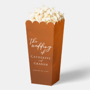 Ballotins Mariage rustique orange brûlé Popcorn personnalisé