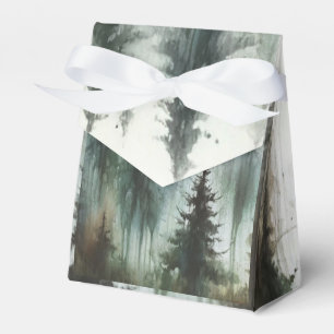 Ballotins Mariage sauvage rustique aux arbres aquarelle