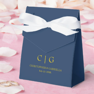 Ballotins Mariage simple et formel bleu marine et or