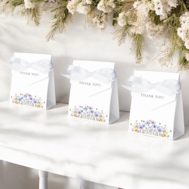 Ballotins Mariage simple Fleur sauvage élégant (elegant wildflower wedding favor boxes)