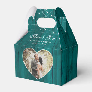 Ballotins Mariage Turquoise Rustic Wood